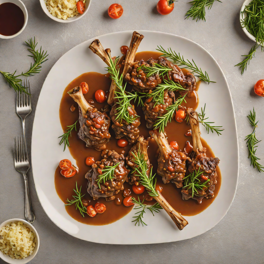 Slow-Braised Lamb Shanks with Bush Tomato and Rosemary