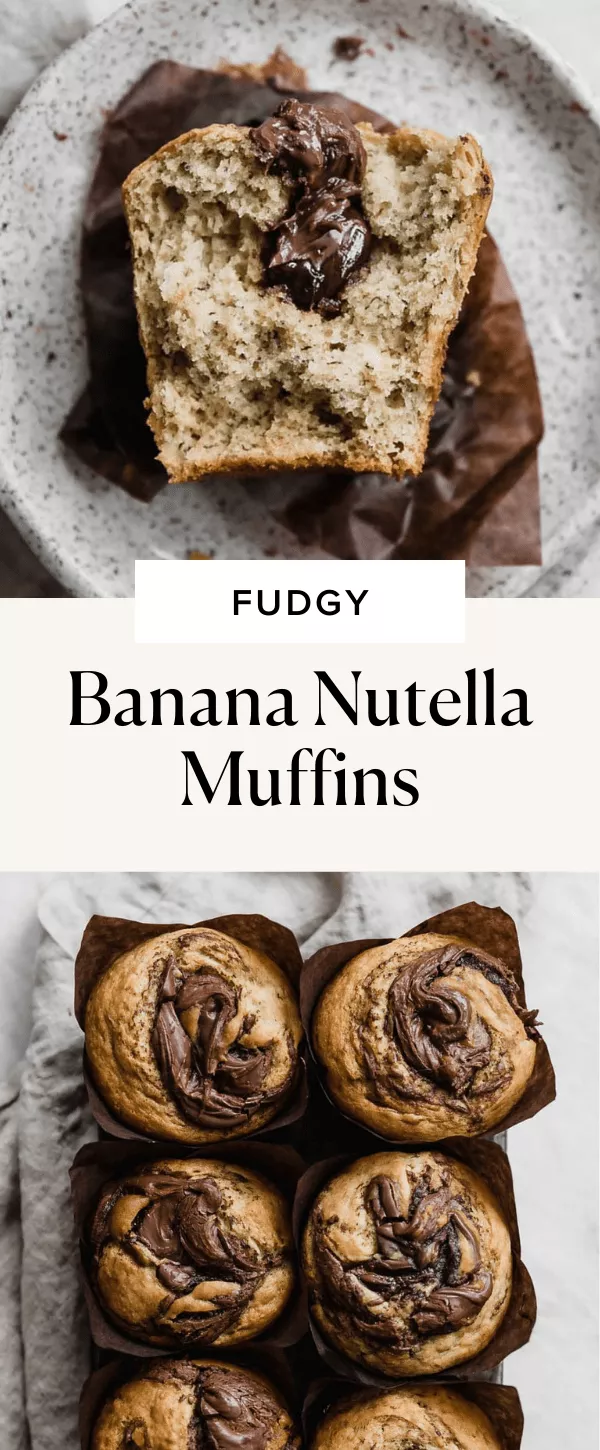 Baked Nutella-Stuffed Banana Bread Muffins