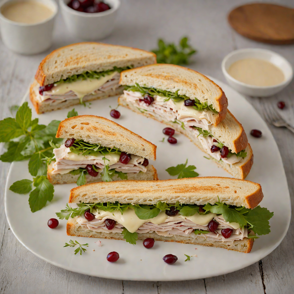 Rustic Turkey and Cranberry Sandwich with Herb Aioli