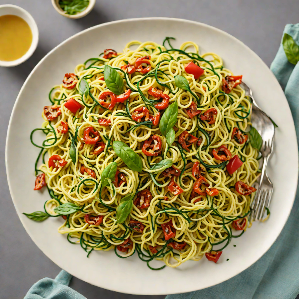 Sautéed Zucchini Noodles with Sun-Dried Tomato and Basil