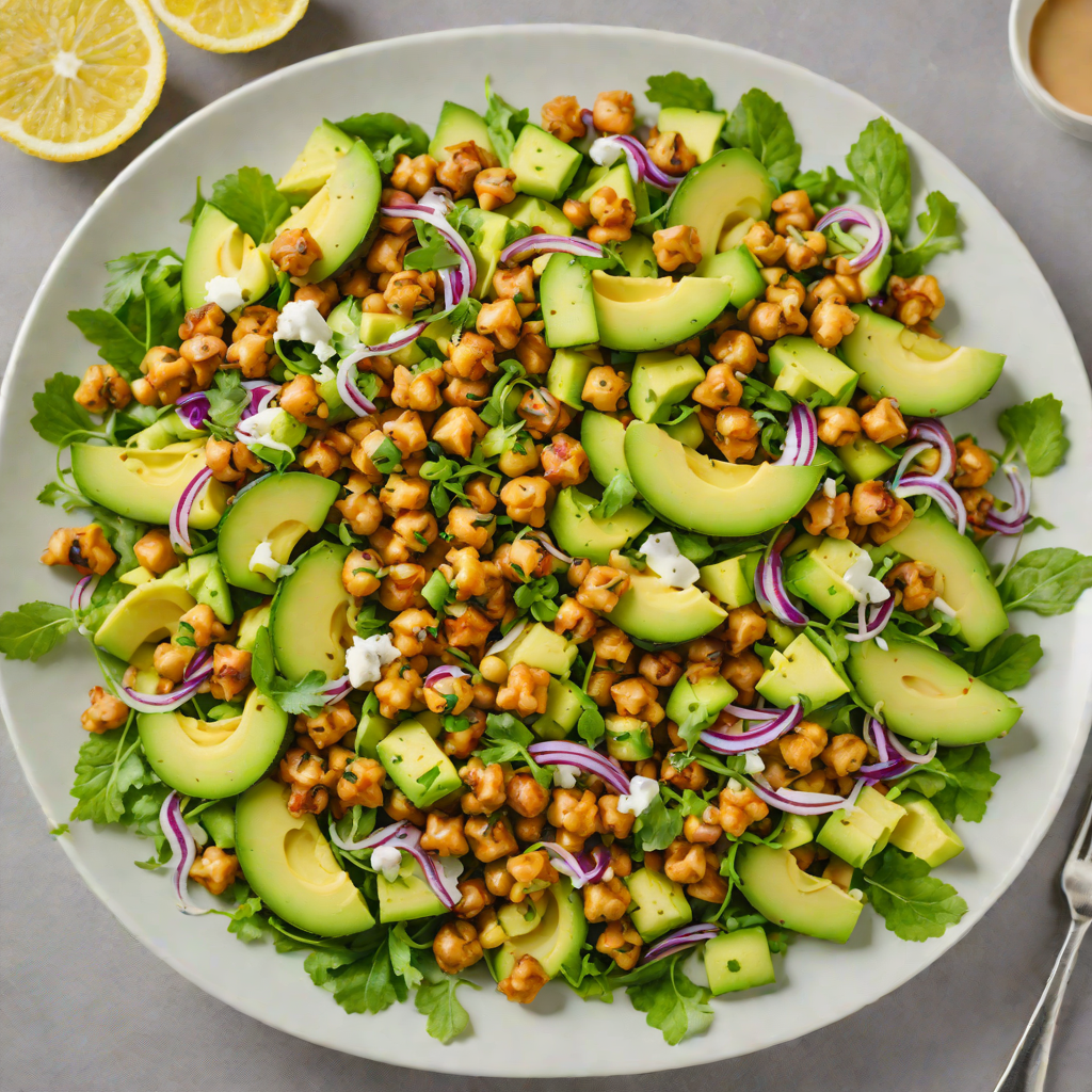 Toasted Chickpea and Avocado Salad with Lemon-Tahini Dressing