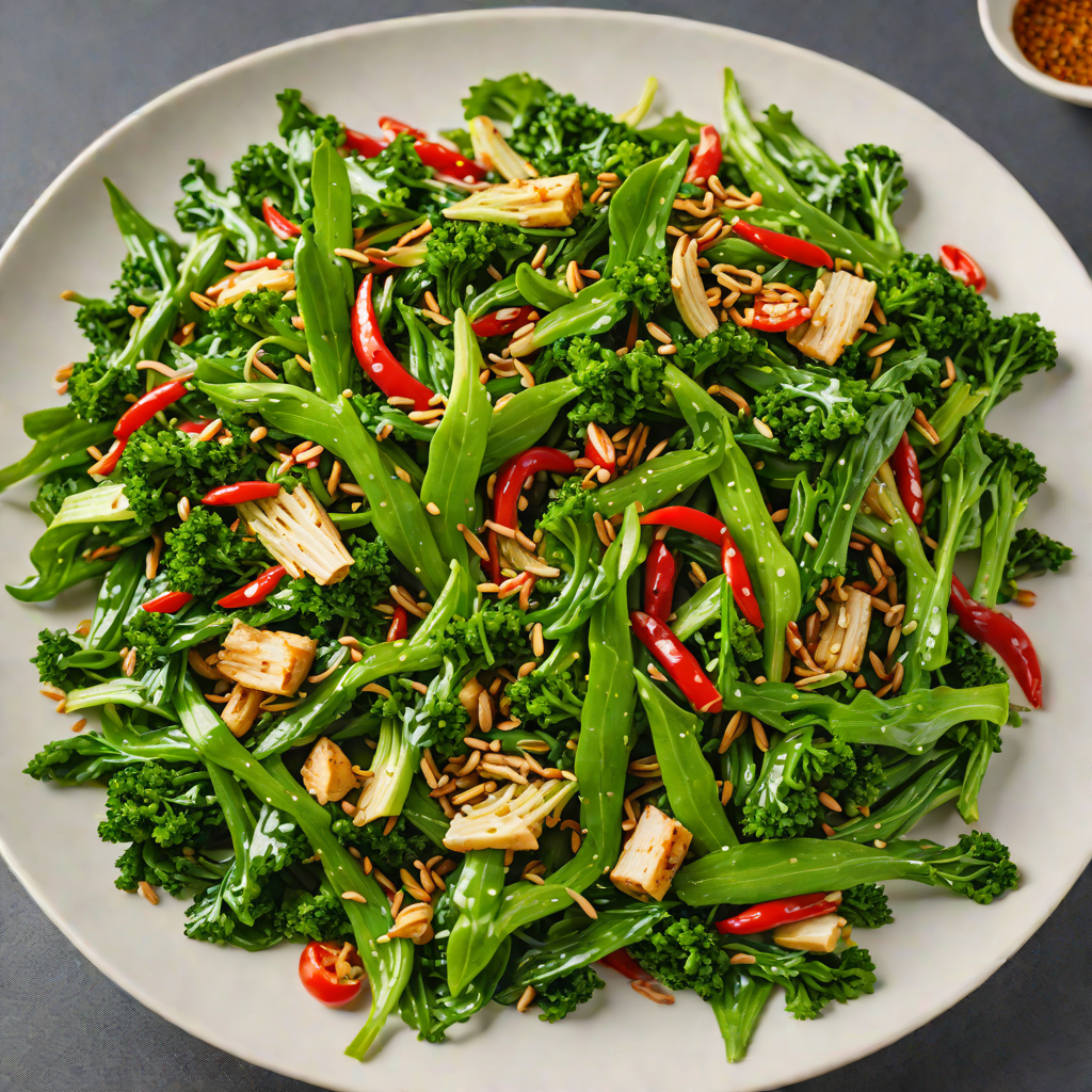 Garlic and Chili Stir-Fried Greens with Soy and Sesame