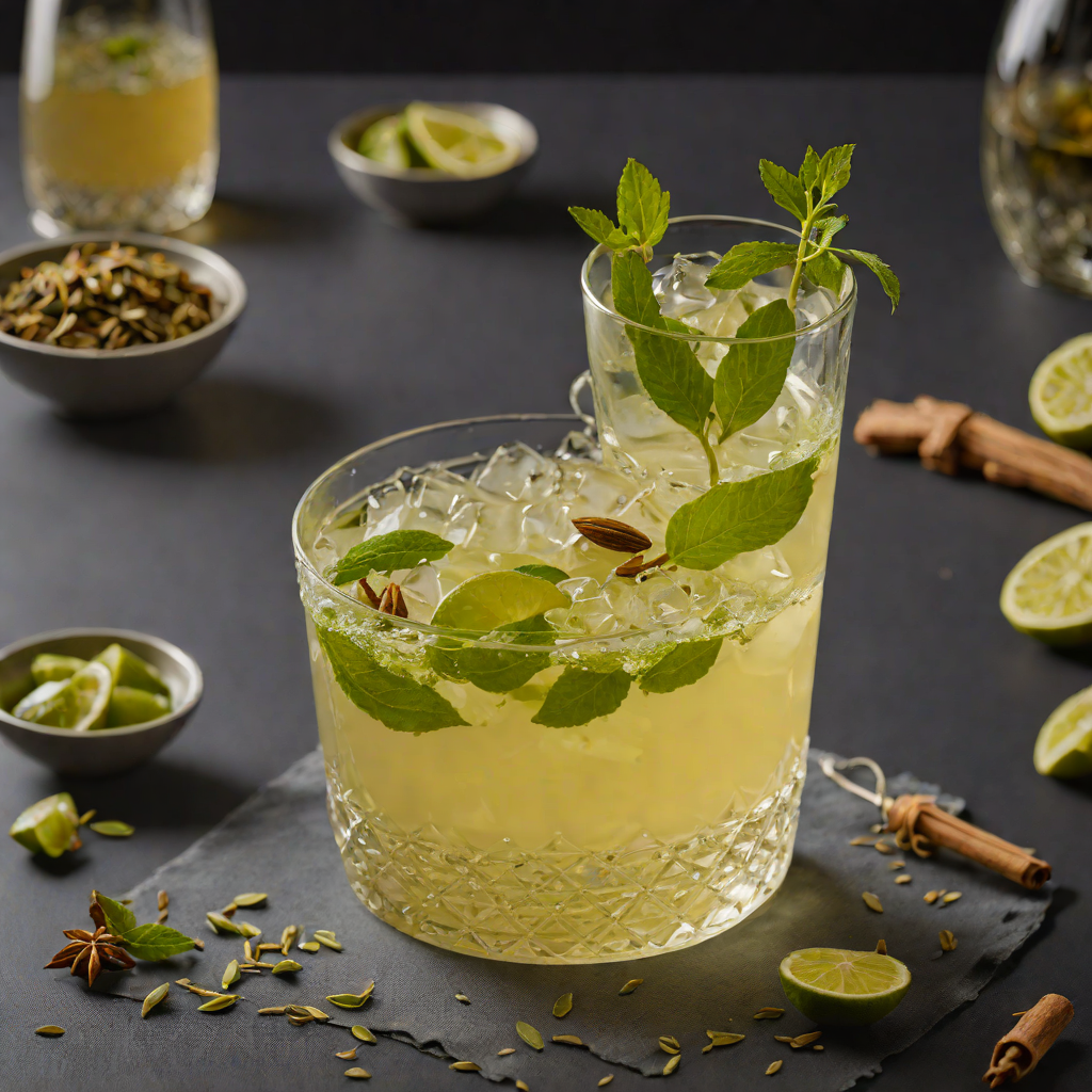 Cardamom-Infused Gin and Green Tea Fizz