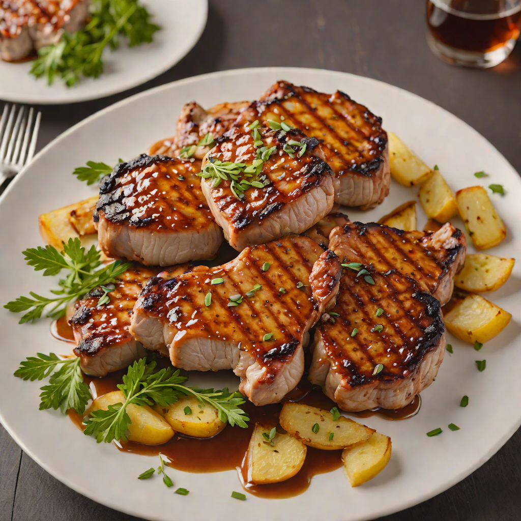 Oak-Smoked Whiskey-Glazed Grilled Pork Chops