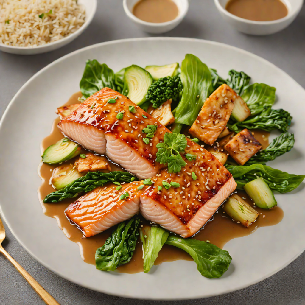Pan-Seared Miso Glazed Salmon with Sesame Bok Choy