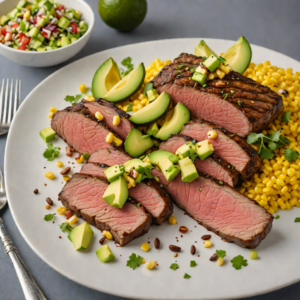 Pan-Seared Tri-Tip Steak with Charred Corn and Avocado Salad