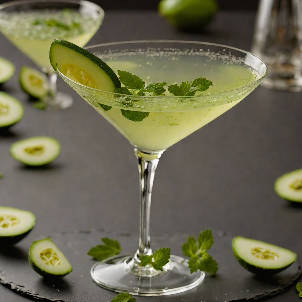Herb-Infused Cucumber Vodka Martini