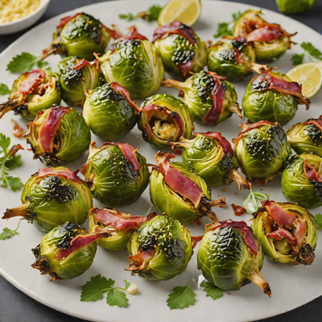 Baked Bacon-Wrapped Brussels Sprouts with Garlic Butter