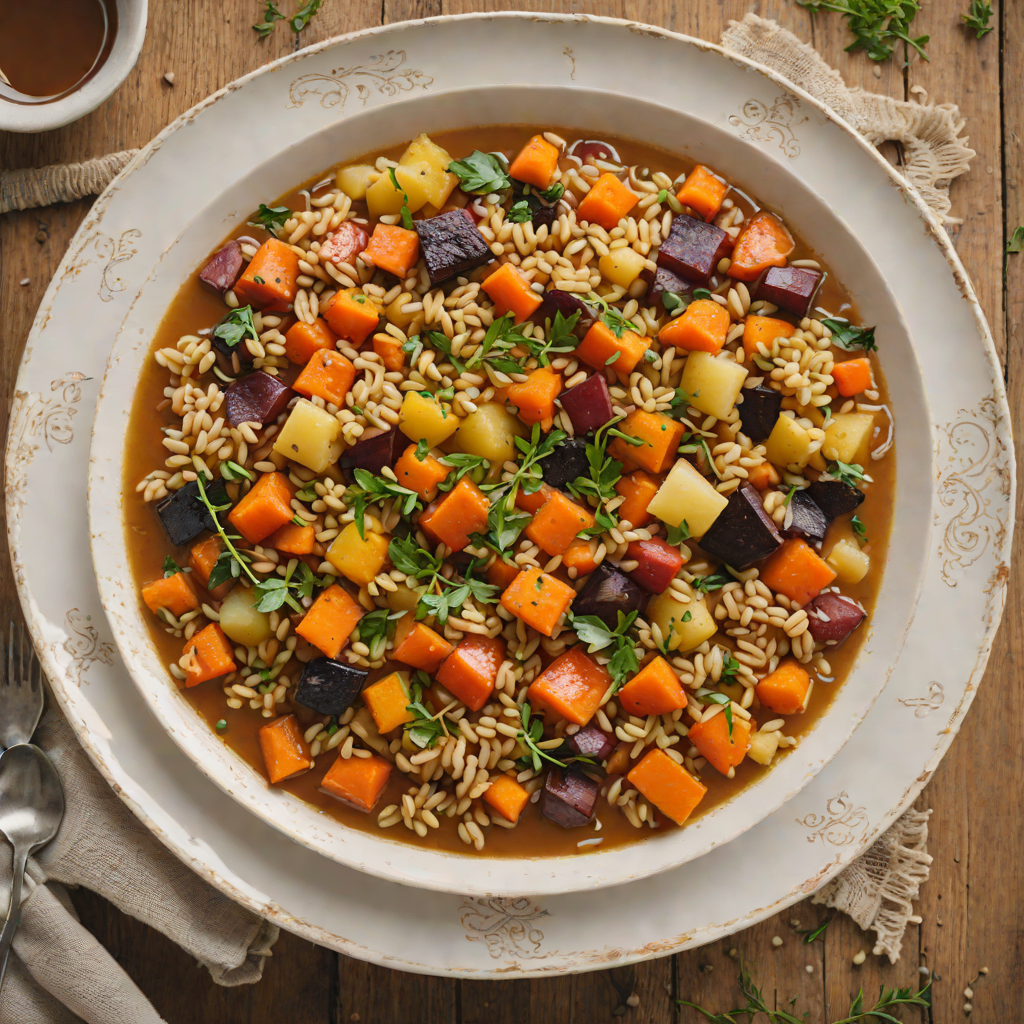 Rustic Barley and Roasted Root Vegetable Stew