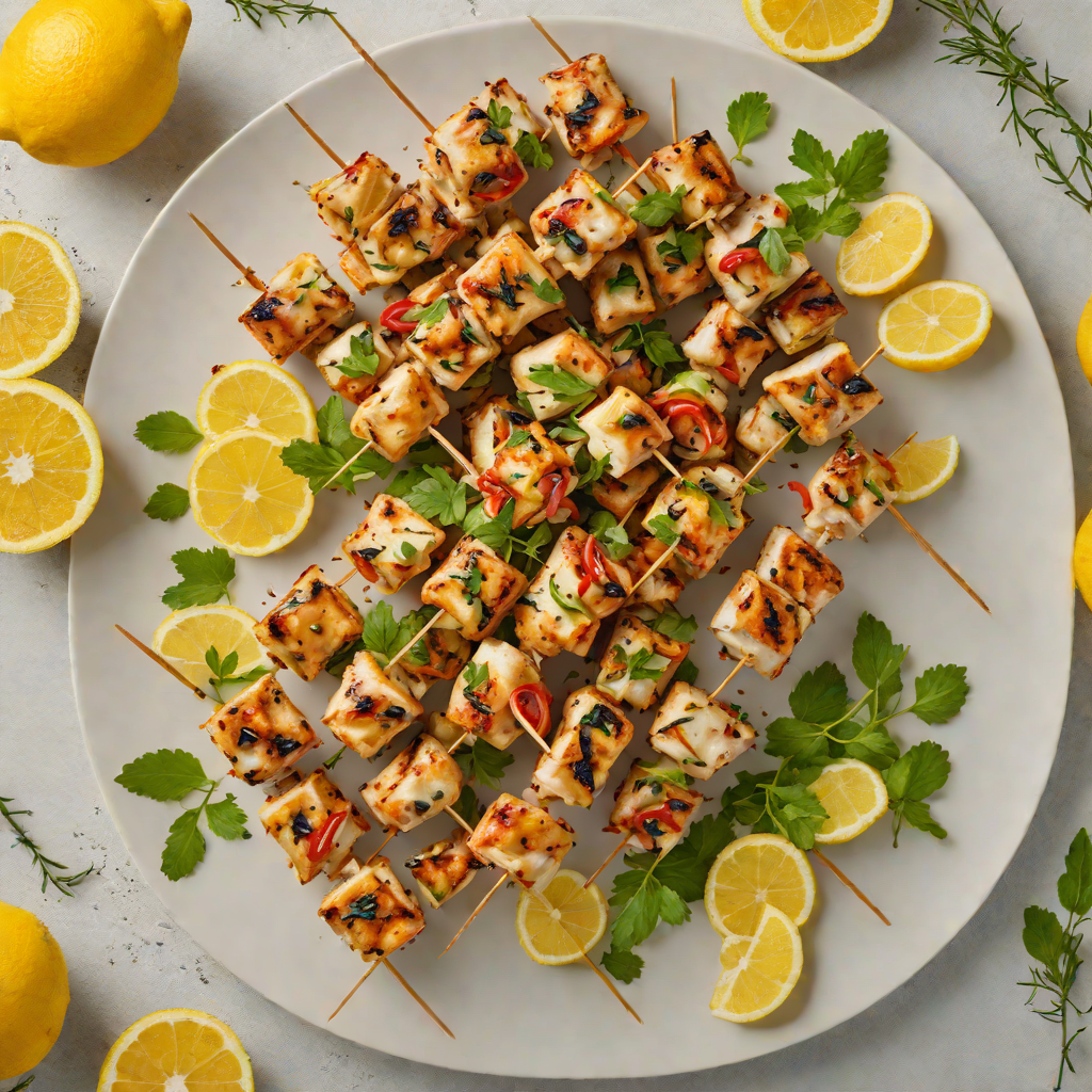 Herb-Marinated Grilled Chicken Skewers with Lemon