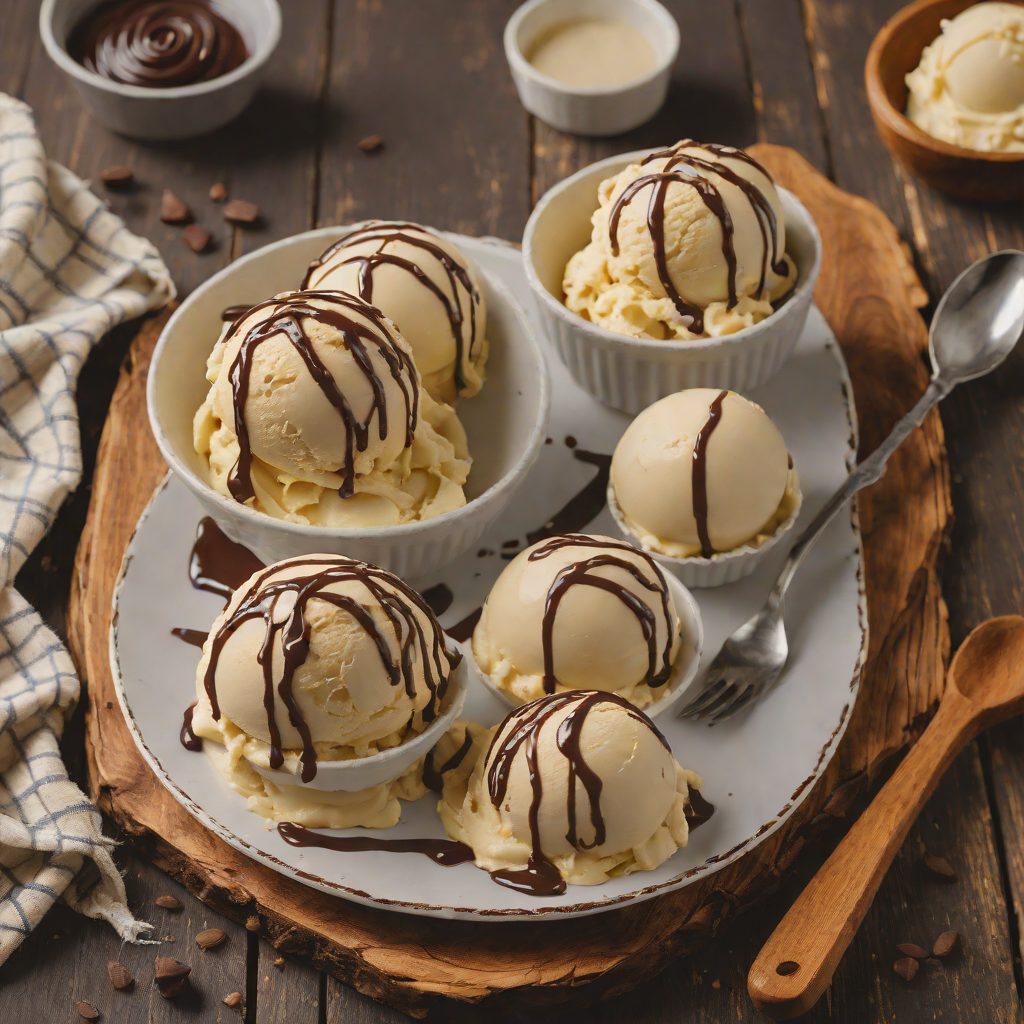 Classic No-Churn Vanilla Ice Cream with Chocolate Swirl