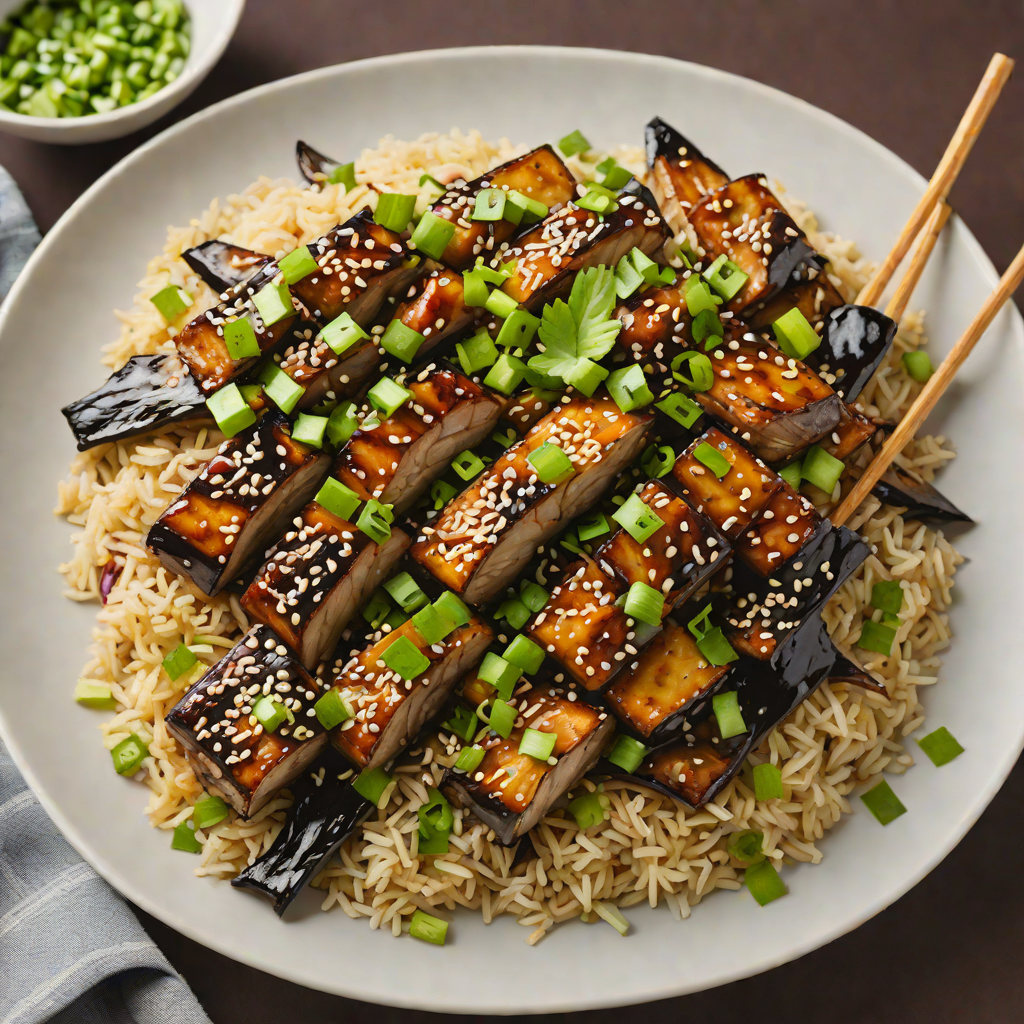 Stovetop Miso-Glazed Eggplant Donburi with Scallions