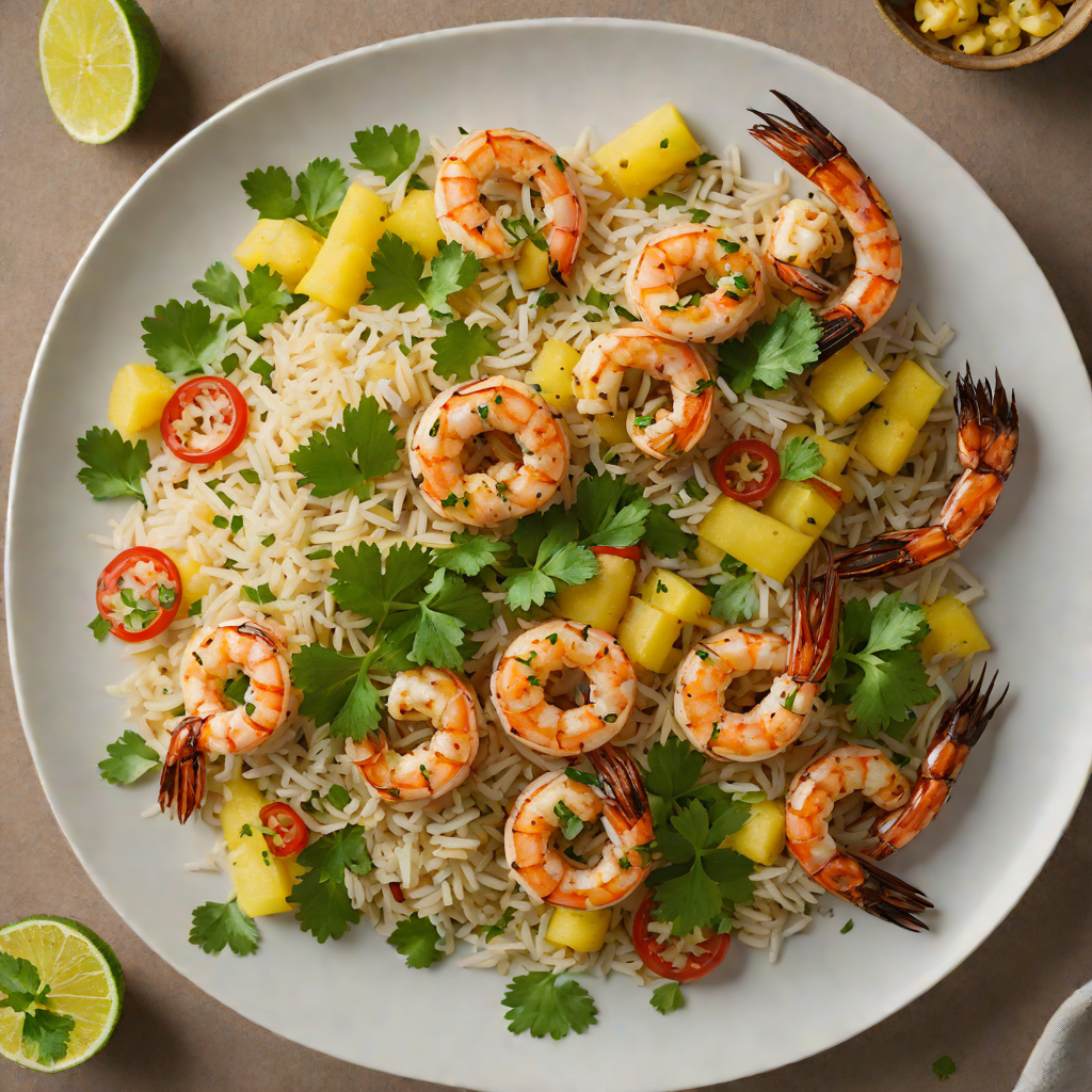 Smoky Pineapple and Cilantro Rice Bowl with Charred Shrimp