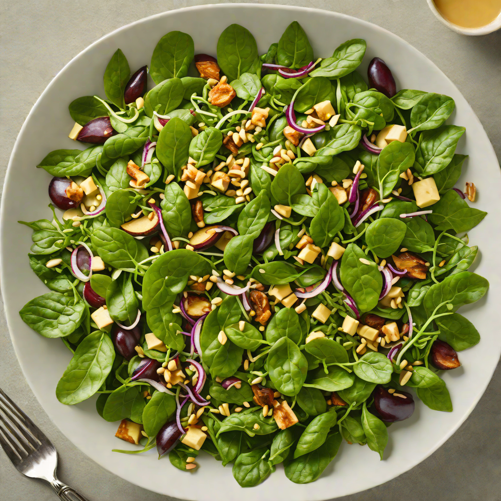 Creamy Macadamia and Kakadu Plum Salad with Baby Spinach