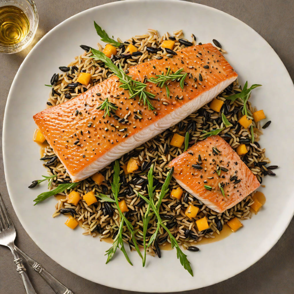 Pan-Seared Trout with Michigan Maple Glaze and Wild Rice