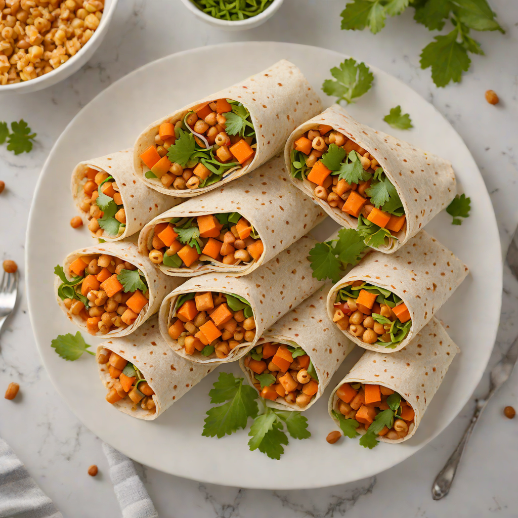 No-Bake Spiced Chickpea and Carrot Wraps