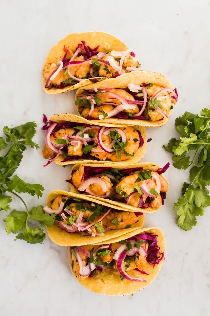 Baked Chile-Lime Shrimp Tacos with Cabbage Slaw