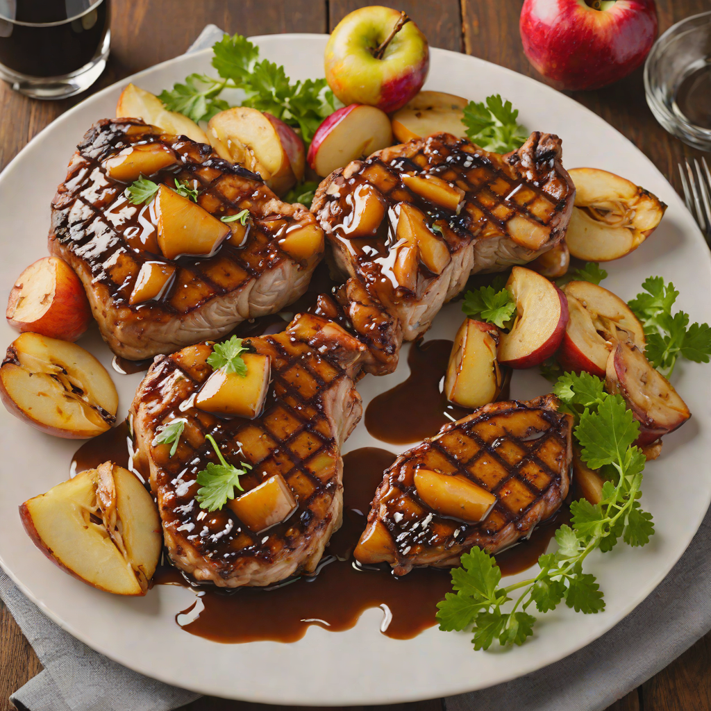 Honey-Balsamic Glazed Pork Chops with Roasted Apples