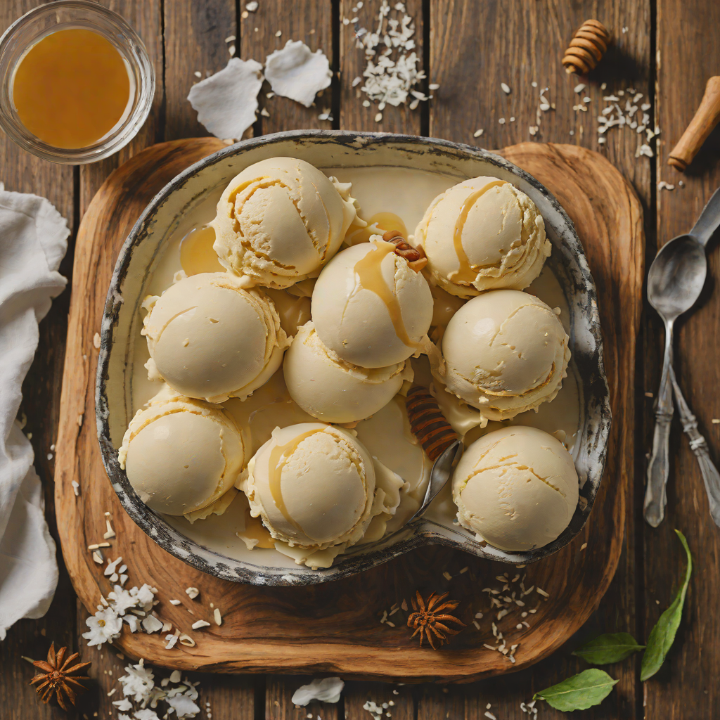 No-Churn Vanilla Bean Ice Cream with Honey Swirl