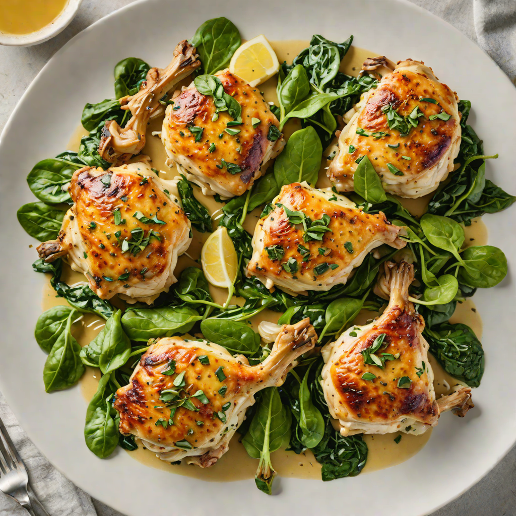Oven-Roasted Garlic Butter Chicken Thighs with Spinach