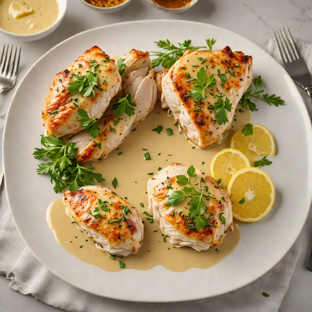 Pan-Seared Italian Herb Chicken with Garlic Lemon Sauce