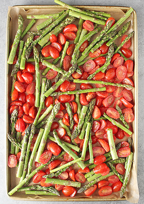 Sheet Pan Veggie & Chicken Skewers