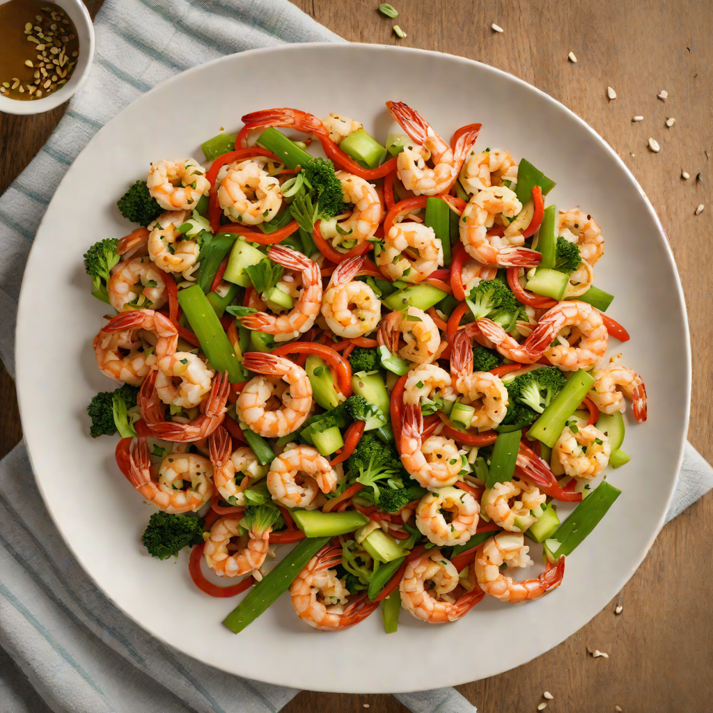 Shrimp Stir-Fry with Garlic and Ginger in Soy-Ginger Sauce