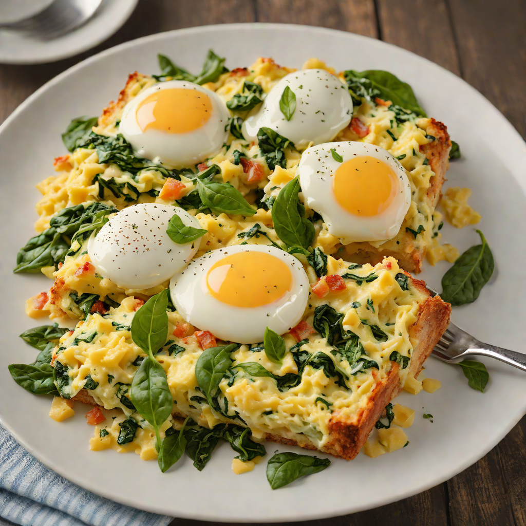 Egg and Spinach Cloud Bake with Cheddar