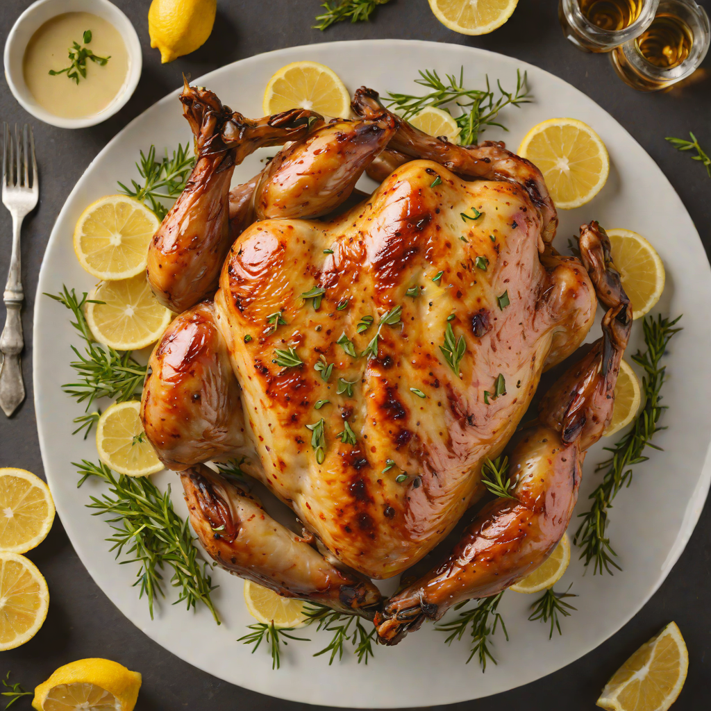 Wood-Fired Rotisserie Chicken with Lemon Thyme Glaze