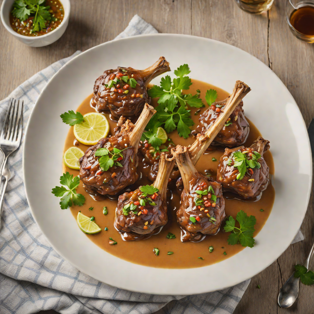 Slow-Cooked Lamb Shanks with Australian Finger Lime Sauce