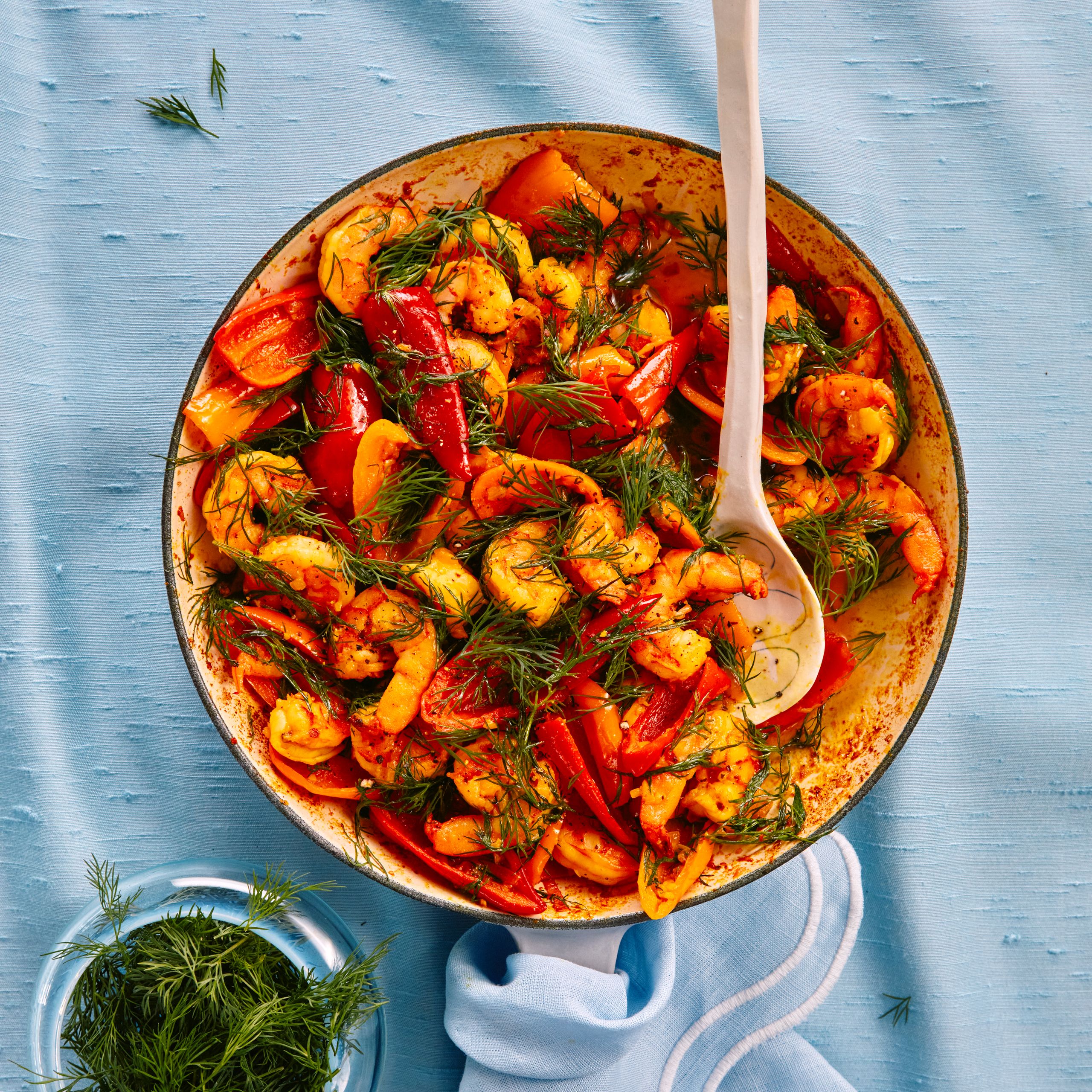 Turmeric-Spiced Shrimp with Sweet Potato Roast