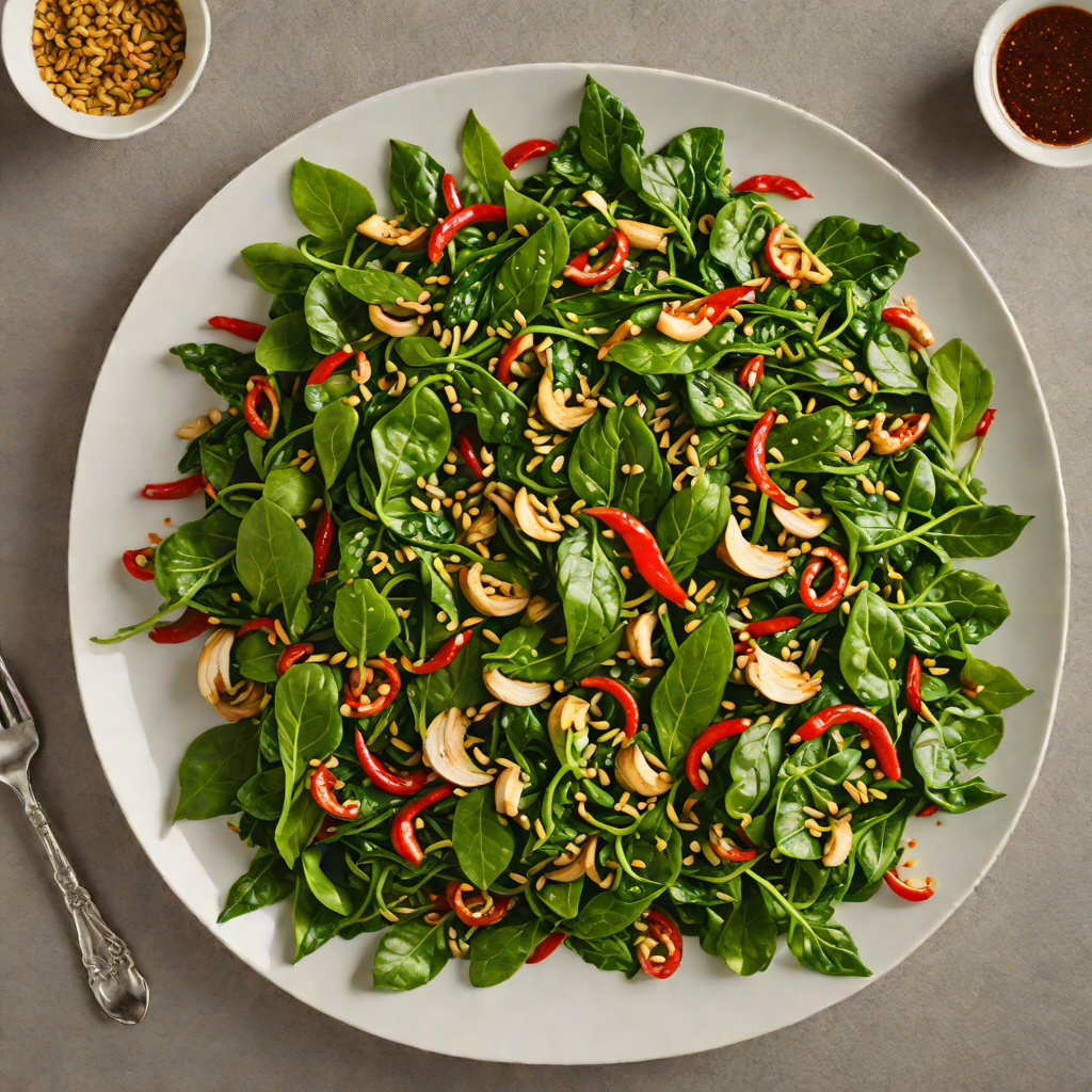 Garlic and Chili Stir-Fried Spinach with Black Pepper