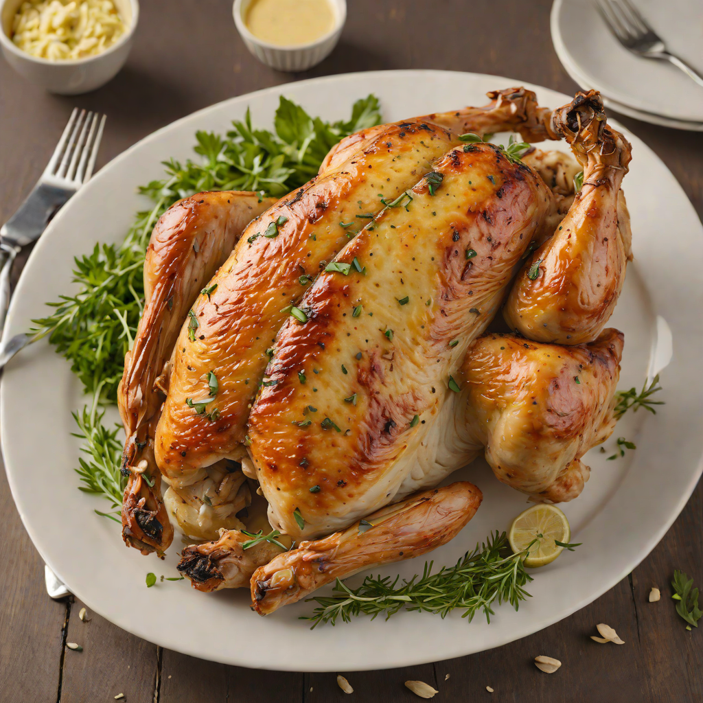 Wood-Fired Rotisserie Chicken with Garlic Herb Butter