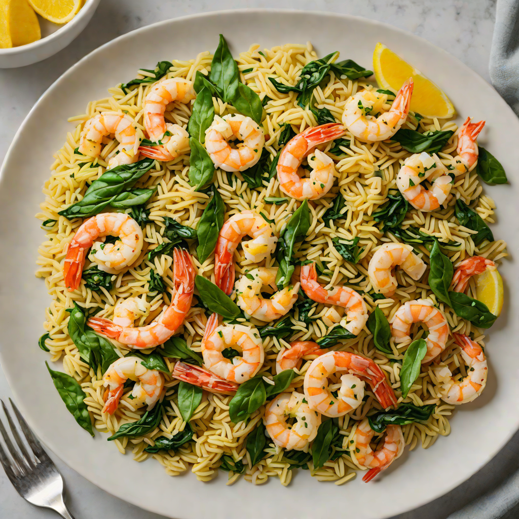One-Pot Lemon Garlic Shrimp Orzo with Spinach