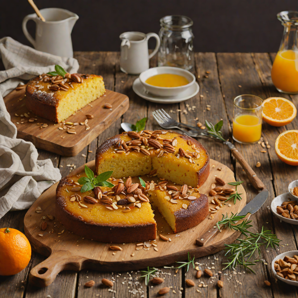 Orange Olive Oil Polenta Cake with Almonds