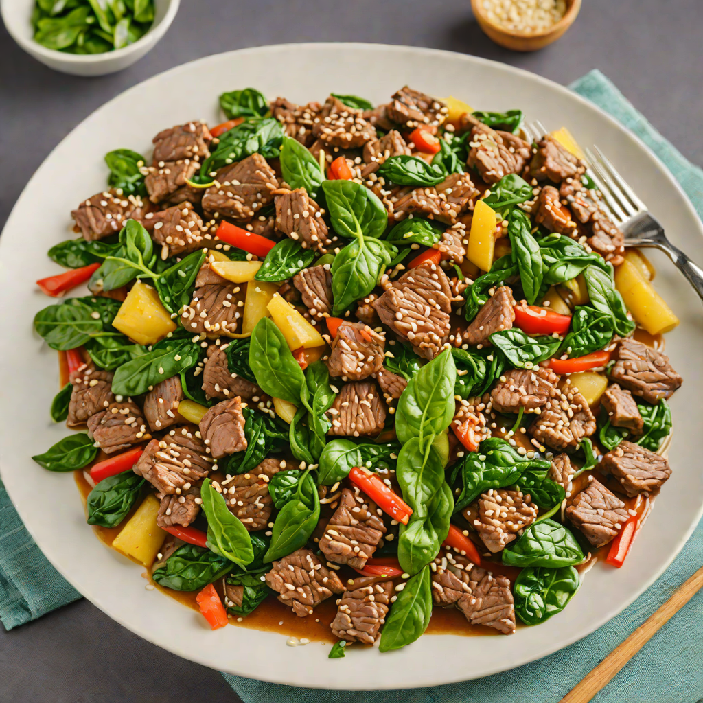 Beef and Spinach Stir-Fry with Ginger-Garlic Sauce