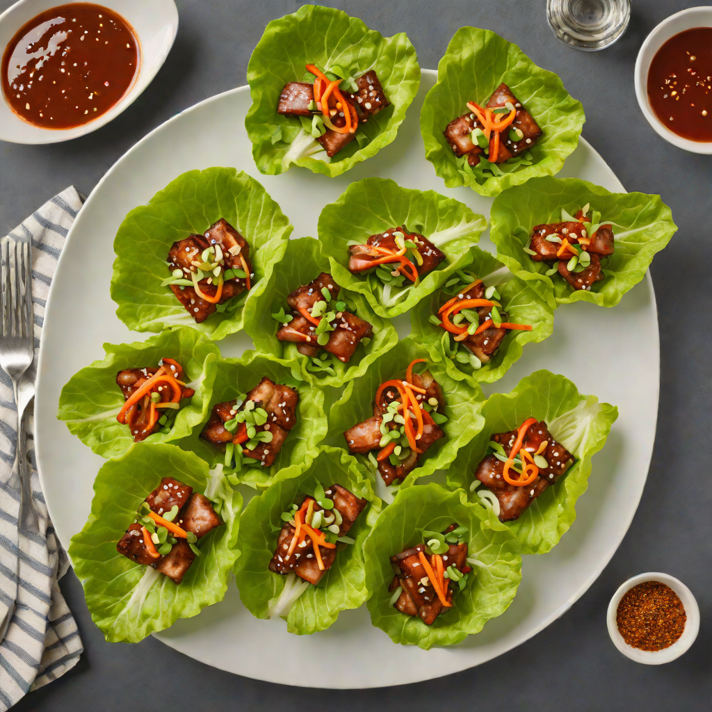 Grilled Korean-Inspired Pork Belly Lettuce Wraps with Gochujang Sauce