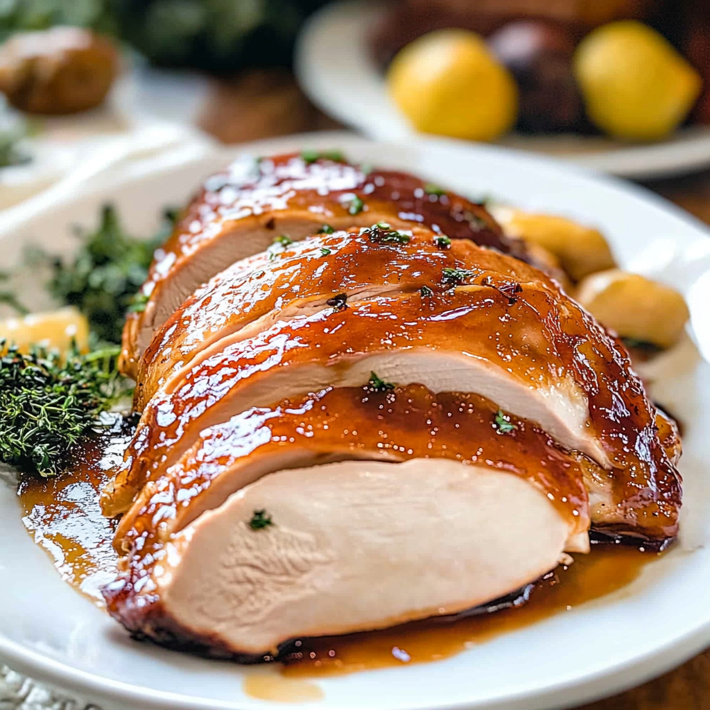 Maple-Glazed Roasted Turkey Breast with Sage Butter