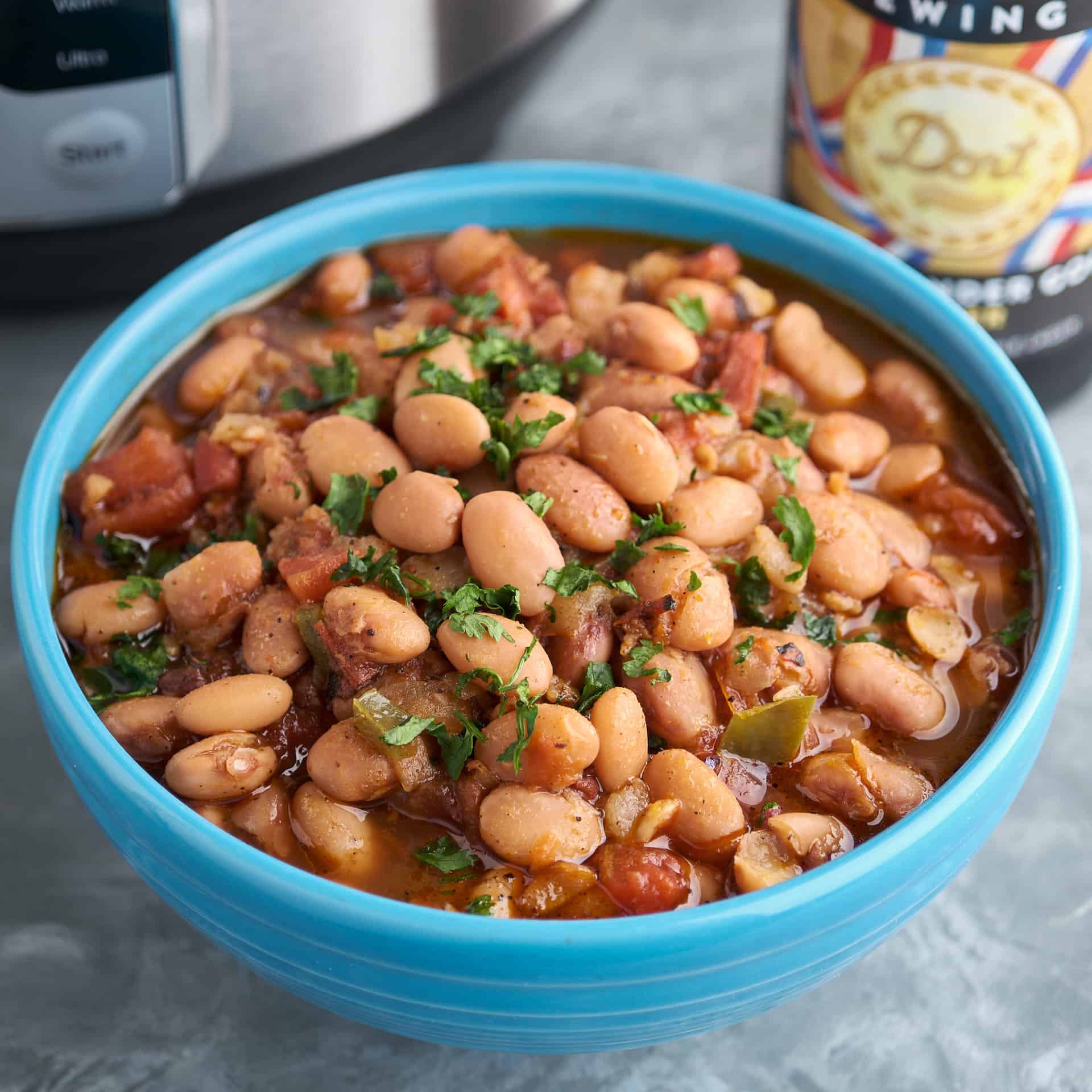 Borracho Pinto Beans with Beer and Bacon
