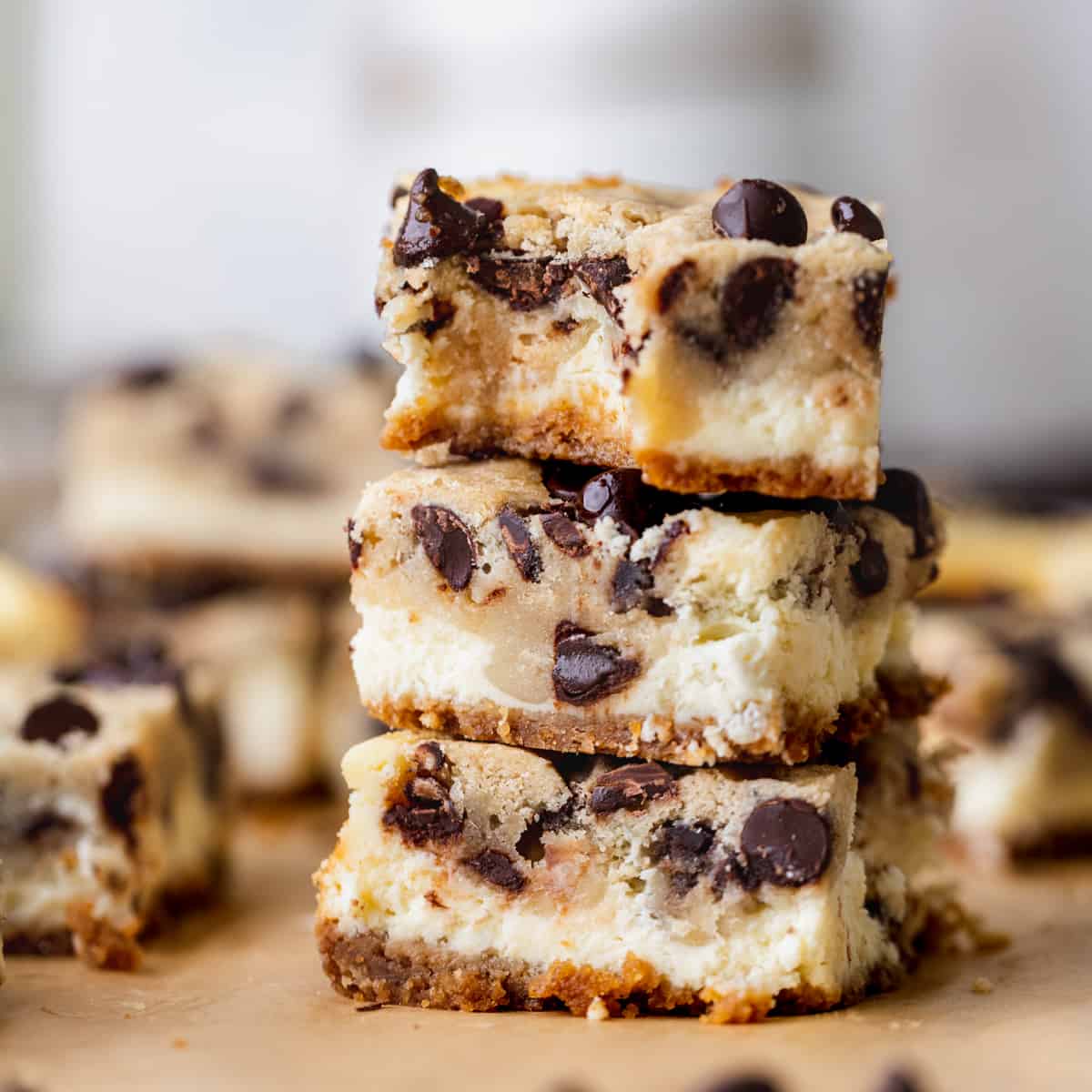 Whipped Cookie Dough Cheesecake Bars