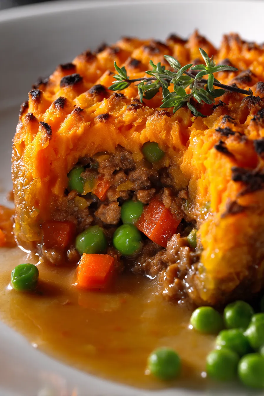 Beef and Vegetable Shepherd's Pie with Sweet Potato Topping