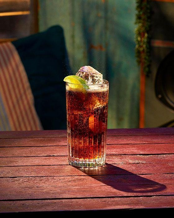 Bacardi & Cola Highball with Fresh Lime Wedge