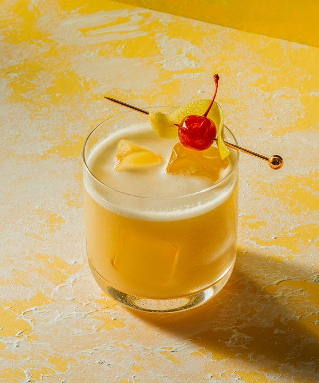 Bright Light Rum Sour with Fresh Lime and Demerara Syrup