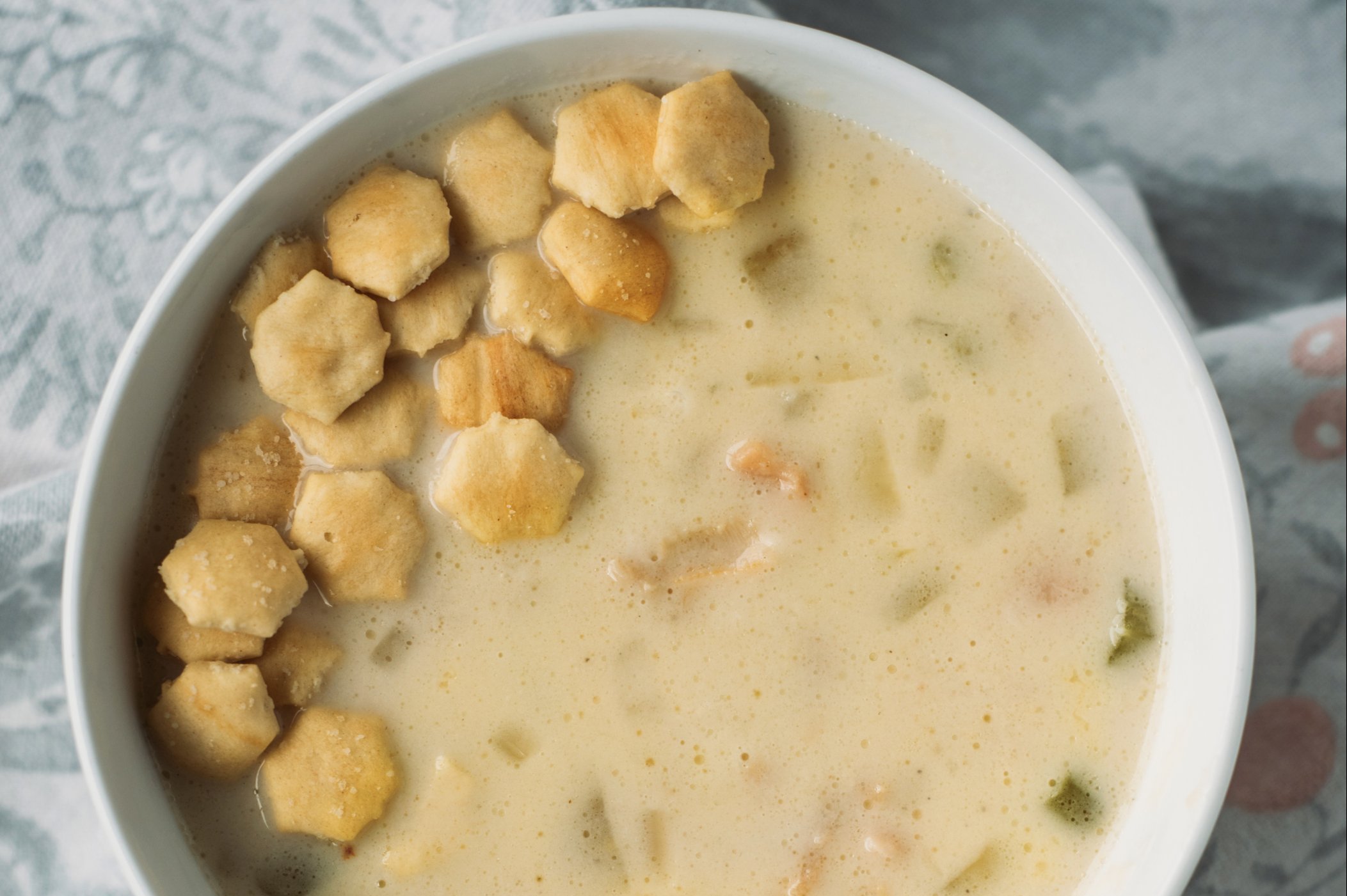 Coastal Clam Chowder with a Side of Biscuits