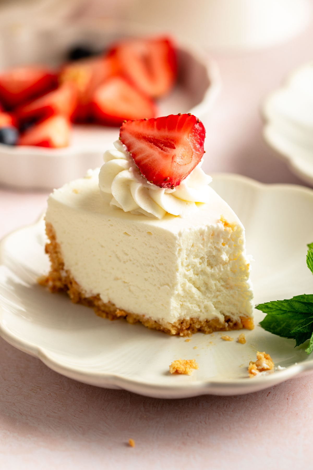 No-Bake Sour Cream Cheesecake with Sourdough Pie Crust