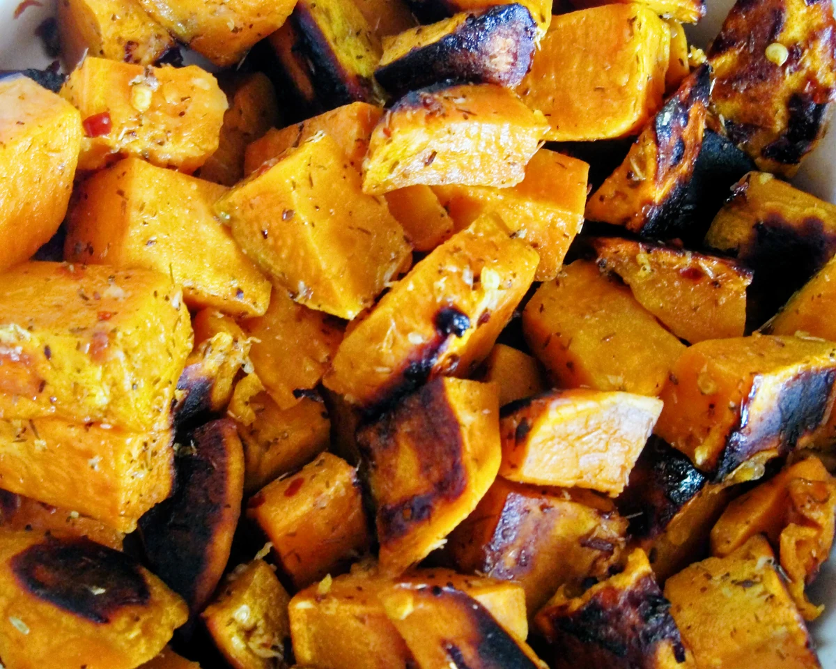 Herb-Crusted Chicken with Roasted Sweet Potato