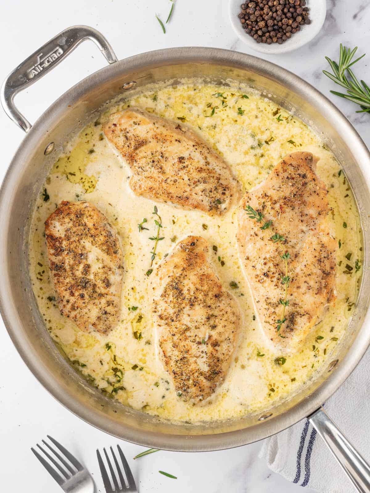 Creamy Herbed Chicken with Almond Flour Crust