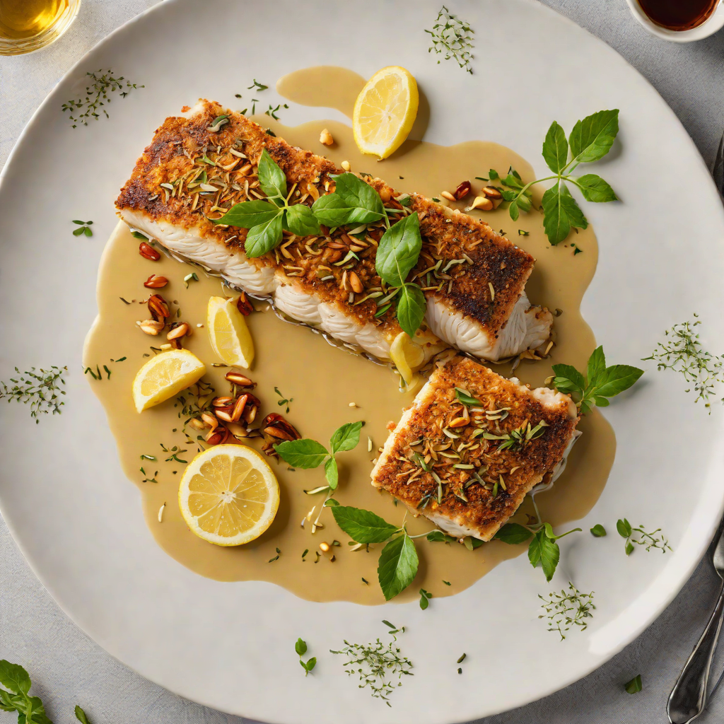 Spiced Macadamia-Crusted Barramundi with Lemon Myrtle Sauce