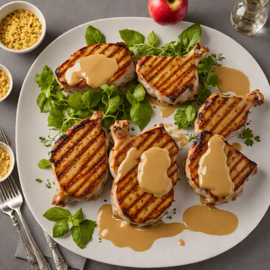 Toledo-Inspired Grilled Pork Chops with Apple-Mustard Glaze