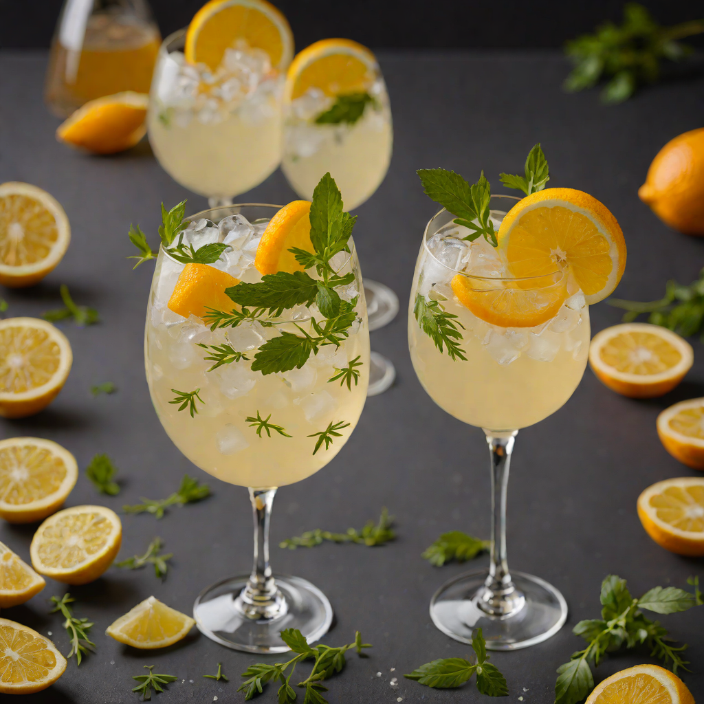 Citrus-Honey Gin Fizz with Fresh Herbs